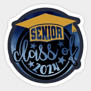 Senior Class 2024 Graduation Blue Gold Sticker